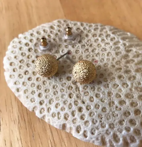 Metallic Gold Color Post Earrings Wedding Pageant