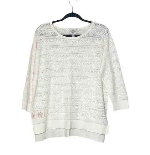 st. john's bay NWT Ivory White Open Stitch Knit Sweater