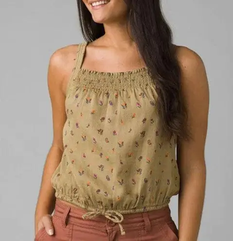prAna NWT Little Palm Tie Cami in Sweet Grass Meadow