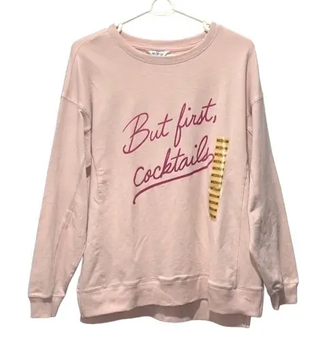 Wildfox  But First Cocktails pullover sweater size M