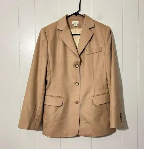 LL Bean Wool and Cashmere Blazer Size 8R Tan