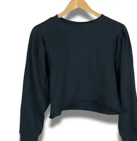 CIRCUS NY Blouson Sleeve Terry Black Sweatshirt NWT MEDIUM