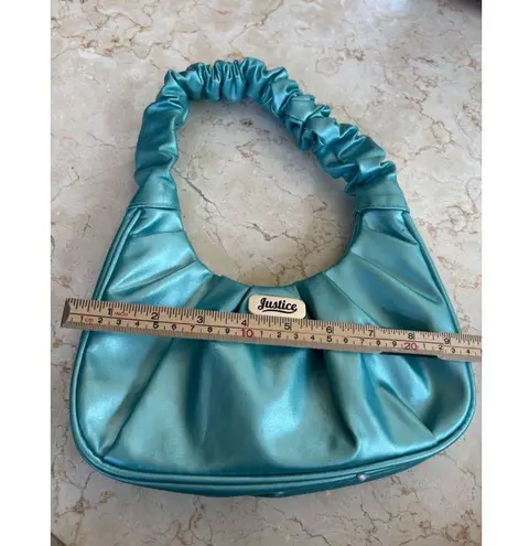 Justice Blue Satin Scrunch Handle Shoulder Bag