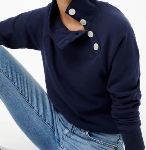 J.Crew fleece button cowl neck detail long sleeves pullover sweater Size XXLarge