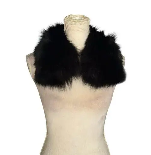 Ladies Women’s Genuine Fur? Collar Scarf Stole Vintage 60 Winter Neck Warmer S Black