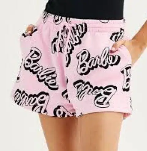 Juniors Barbie Fleece Shorts M Pink Size undefined