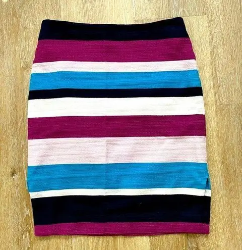 Loft  Purple Striped Pencil Skirt / High Waisted / Size 2P