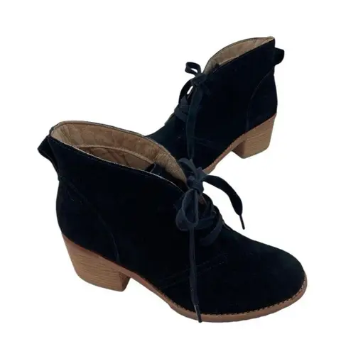 Caslon * Booties Womens 35 Black Suede Leather Ankle Heeled Whimsigoth Festival