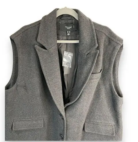 VERO MODA Curve Edna Mid-length Waistcoat in Dark Grey Melange NEW Size 16