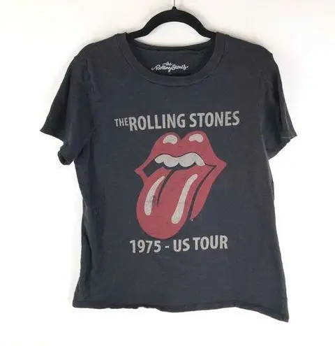 The Rolling Stones Womens 1975 US Tour Black Short Sleeve Crewneck Tee Size XXL