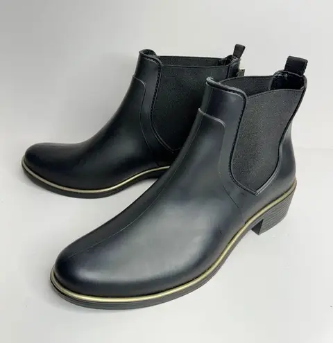 Kate Spade  New York Rain Boots Size 9 Black Solatice  Pull On Chelsea Style