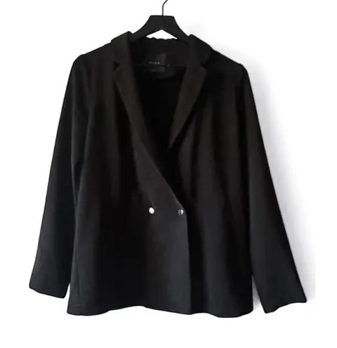 Elodie Black Double-Breasted Blazer Jacket | Women’s Size Small