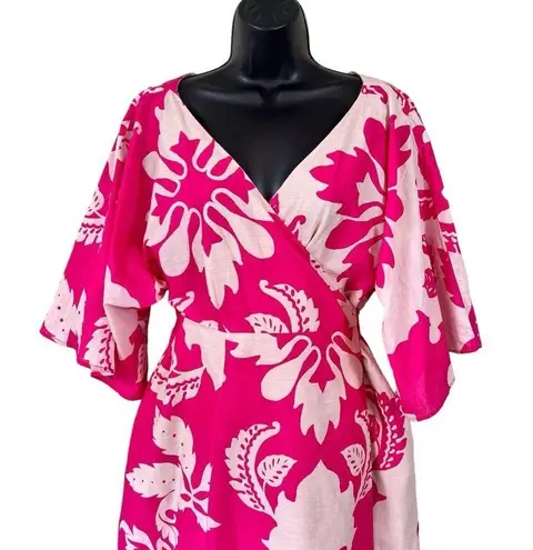 Eshakti WAYWARD FANCIES Floral Tile Print Cotton Voile Wrap Dress