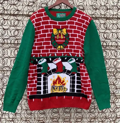 Ugly Christmas Sweater fireplace mantle tunic seen in a Hallmark movie MEDIUM - Image 1