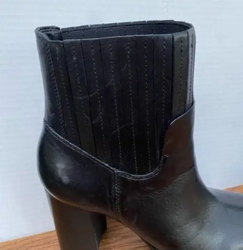 Vintage vtg 90s 1990s Y2K 2000s Black Square toe chunky Block Heel Boots retro Size 10