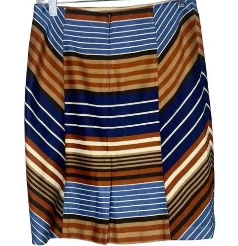 J. McLaughlin  Montecito Pencil Striped Slit Skirt Zip Clasp Close 4 Multi #2627