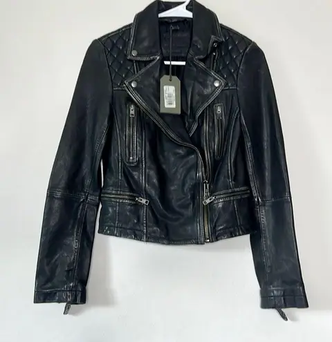 All Saints Cargo Biker Leather Jacket