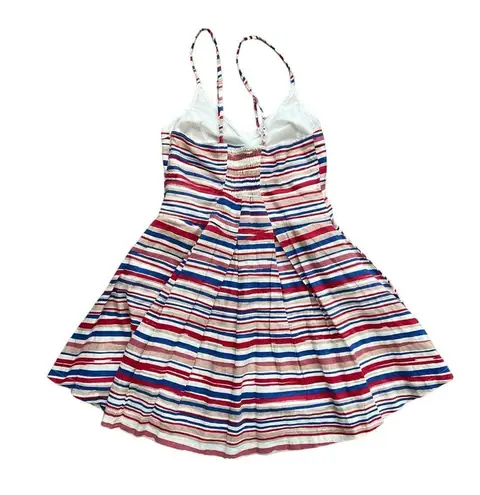 BB Dakota NWT Jack by  Linen Blend Smocked Back Dress | Red/White/Blue/Tan | M