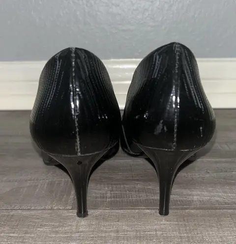Westies Black Slip On Peep Toe Business Casual Heels Size 8