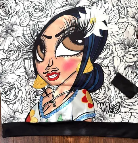 SANDONER 2018 limited edition graphic pullover top, RARE, plus size 2XL/3XL White