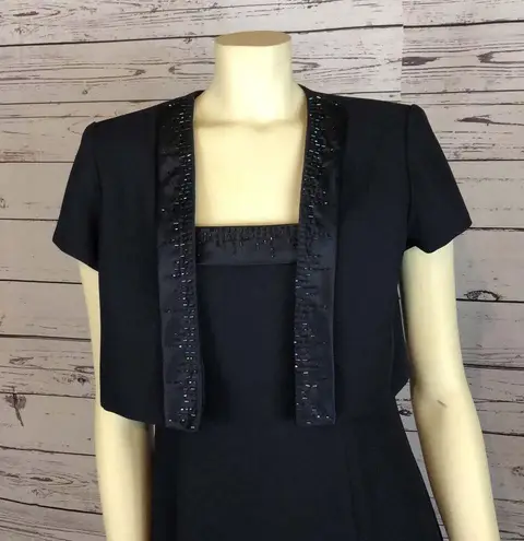 Y2K VINTAGE J. R. NITES BY CALIENDO Navy long dress & Bolero jacket 8 petites Blue Size 8P