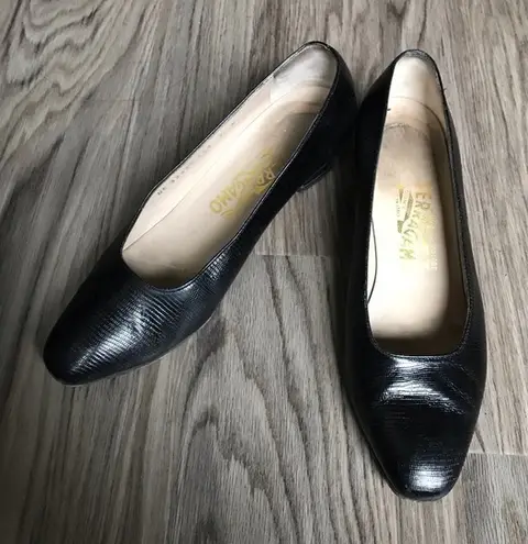 Salvatore Ferragamo Leather Pumps 2” Heels