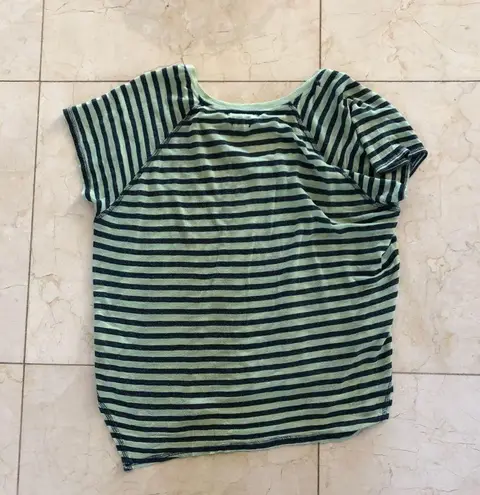 Velvet Tees Velvet Like New Green Black Striped Tee Sz Small