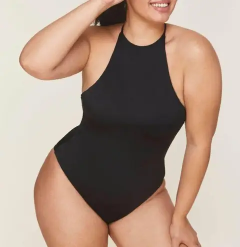 ANDIE  Swim Black Asbury High Neck One Piece Swimsuit Sz L NWT