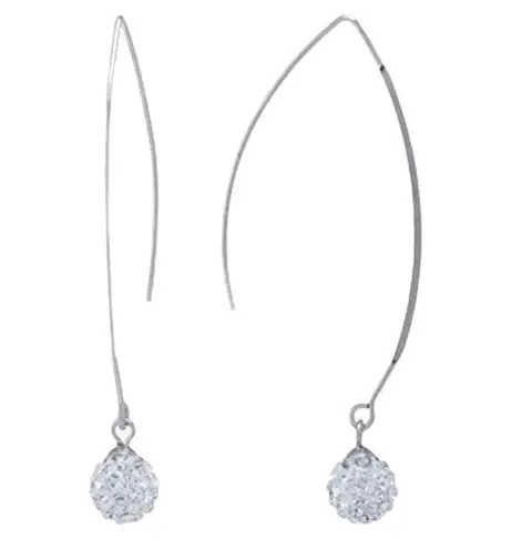 Giani Bernini NEW Crystal Ball Cluster Threader EARRINGS Sterling Silver Dangle