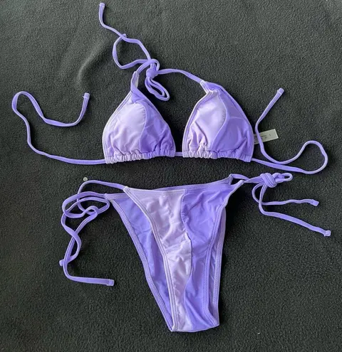 Boutique Purple color block bikini set