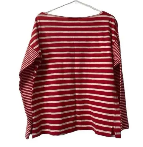 LRL Lauren Jeans Co Shirt Womens Size XL Red White Striped Nautical City Classic