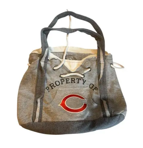 Chicago Bears Property Of C Tote Bag With Drawstring & Snap Closure Gray