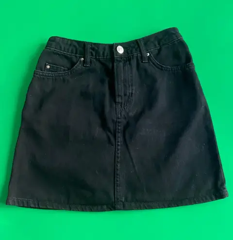 Divided Black 100% Cotton High Waisted A-Line Mini Skirt