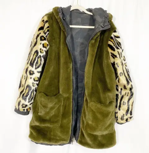 DL1961  Phoebe Reversible Parka Jacket Coat Fur Camo Camouflage Hooded Kindred