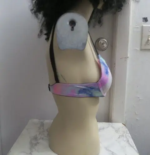 PINK Victoria's Secret tie dye push up bra in blue multi-colors.