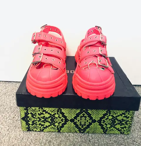 Cape Robbin Pink Buckle Cape Robin Platform Sandals