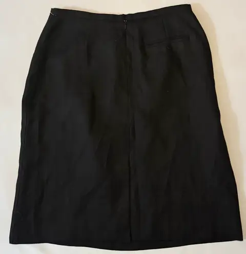 Talbots Knee Length Black Zip Up Skirt NEW