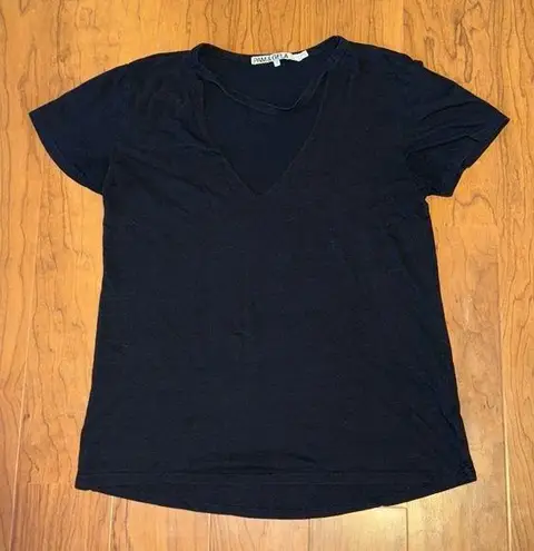 Pam & Gela Distresssed Tee Shirt Short Sleeve Black Small