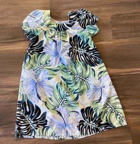 Vintage Y Not Hawaii Women’s Hibiscus Monstera Floral Mu’umu’us Dress Size XL