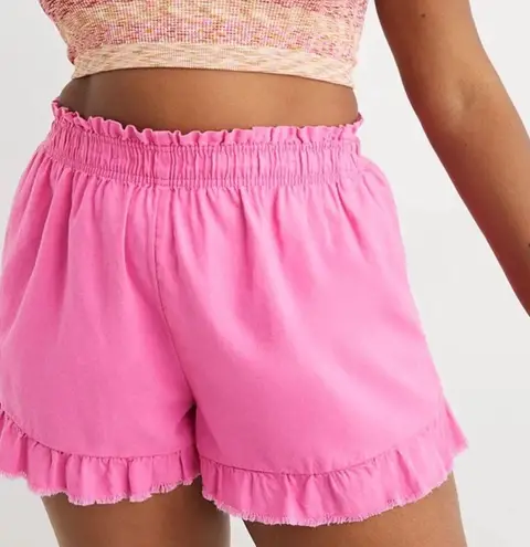 Aerie Pink Ruffle Shorts