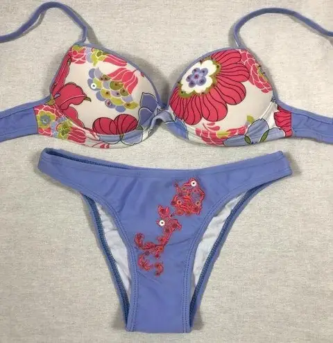 Brazilian Size Medium Light Lilac Floral Design. New With Tags Purple