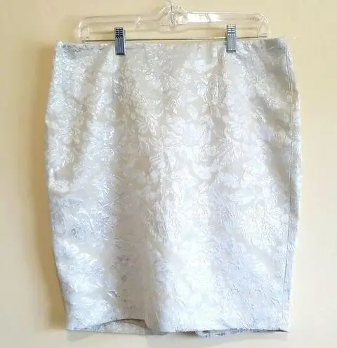 Forever 21  Cream Metallic Pencil Skirt Sz 10