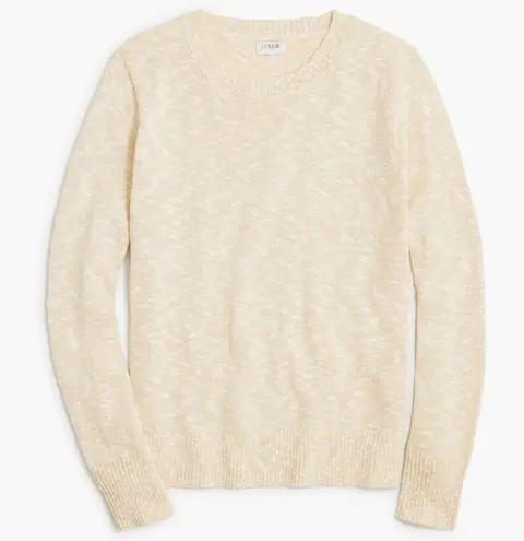 NWOT J. Crew Sweater Crewneck Beach sz S Coastal Boho Cozy 🪡 Small Holes seam White