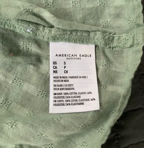 American Eagle Smocked Peplum Tee