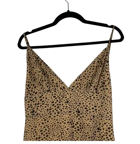 Majorelle Revolve Leopard Animal Print High Low Slip Dress Large NEW with Tags