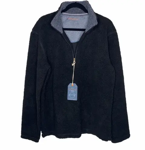 Weatherproof new π Vegan Sherpa 1/4 Zip Pullover Sweatee Sweatshirt π Black