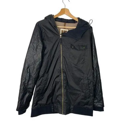 Burton Snow Jacket Dryride White Collection Faux Leather Sleeves