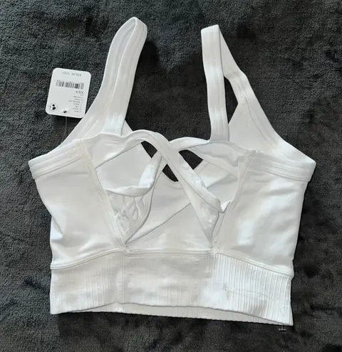 Free People Movement Good Karma Scoop Neck Bra in White