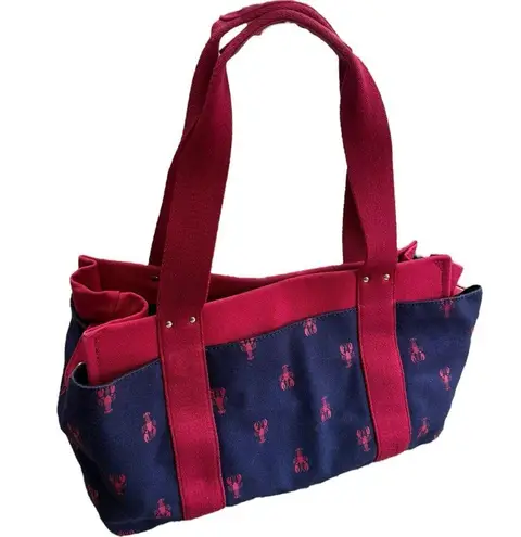 Tommy Hilfiger  Canvas Lobster Tote Bag Purse Preppy Red & blue