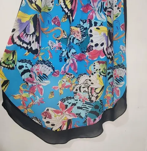 Blue Butterfly Print Sheee Overlay Skirt Size undefined